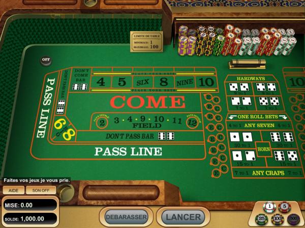 jeu de craps en ligne